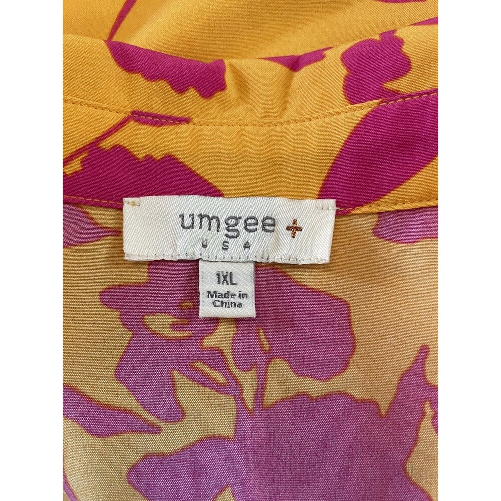 UMGEE Woman's Short Red & Gold Floral Dress Size 1XL - Picture 6 of 9